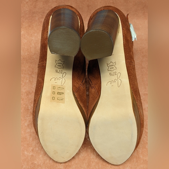 Joie Chestnut Brown Suede Ankle Boot with Block Heel - Picture 6 of 12